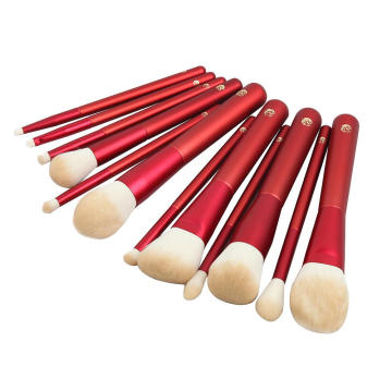 Professional  Beauty 12 Piece Fancy Red Color  Oval Makeup Brush Sets Cosmetic Brush Sets